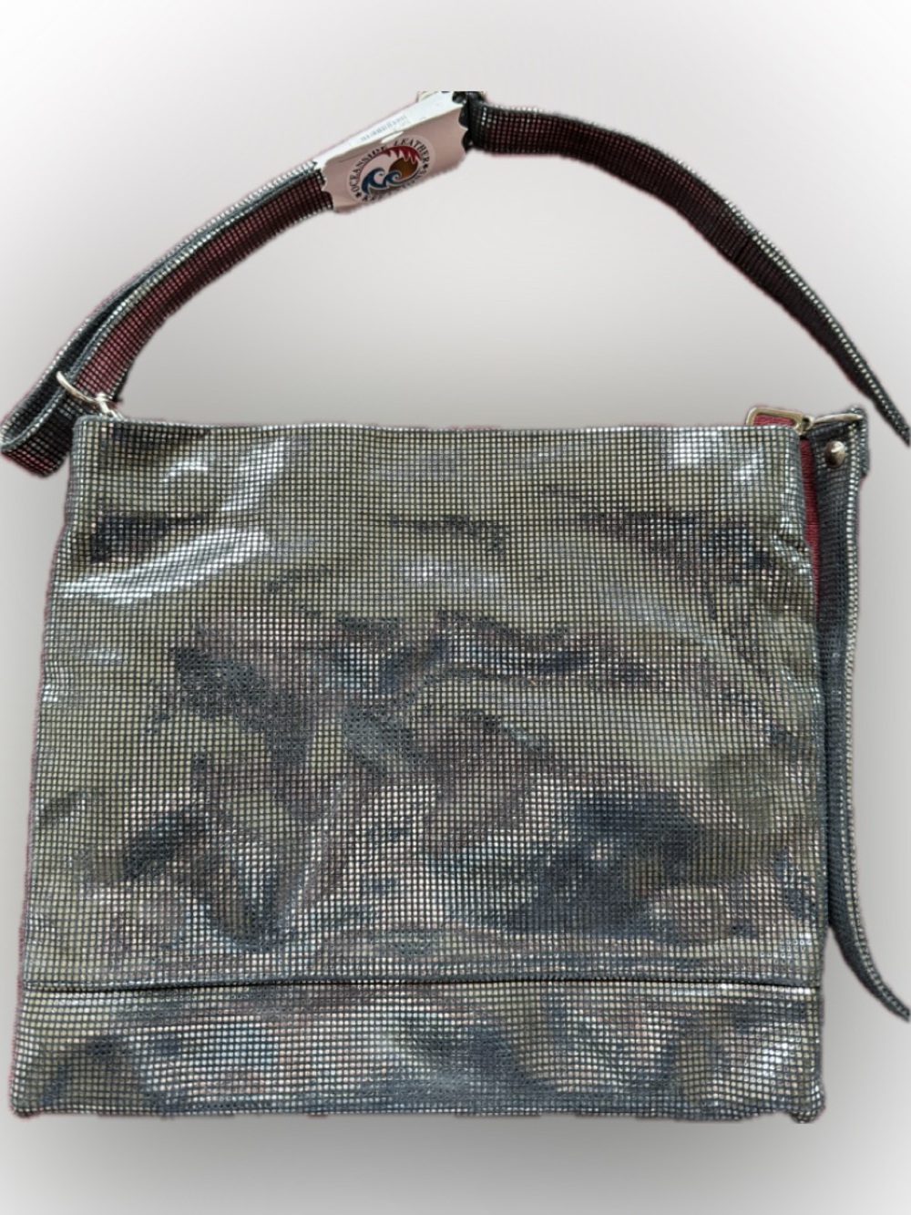 COFI Leather Metallic Silver Women’s Shoulder/Crossbody Bag